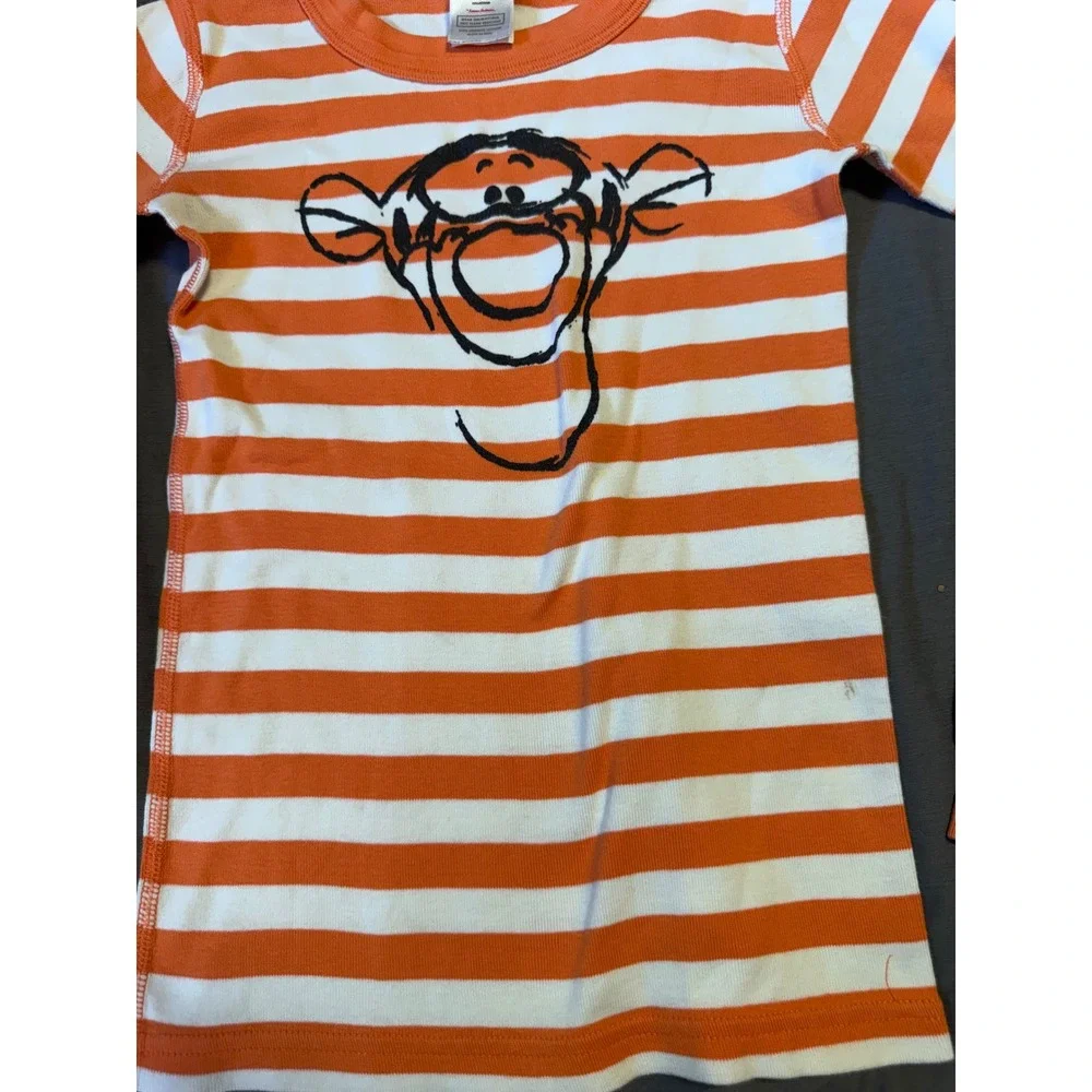 Hanna Andersson Disney Tigger Organic Cotton Pajama Set Orange White Kids Size 8
